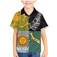 Personalised Rugby 2025 Championship Family Matching Mermaid Dress and Hawaiian Shirt Combination of Southern Hemisphere Countries - Wonder Print Shop
