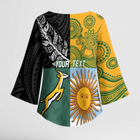 Personalised Rugby 2025 Championship Kimono Sleeve Blouse Combination of Southern Hemisphere Countries - Wonder Print Shop