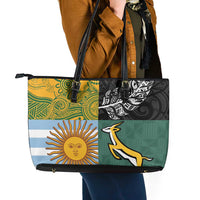 Rugby 2025 Championship Leather Tote Bag Combination of Southern Hemisphere Countries - Wonder Print Shop