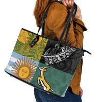 Rugby 2025 Championship Leather Tote Bag Combination of Southern Hemisphere Countries - Wonder Print Shop