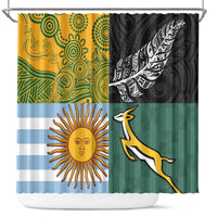 Rugby 2025 Championship Shower Curtain Combination of Southern Hemisphere Countries - Wonder Print Shop