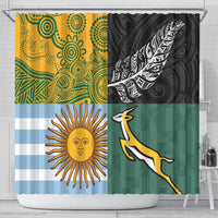 Rugby 2025 Championship Shower Curtain Combination of Southern Hemisphere Countries - Wonder Print Shop
