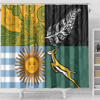 Rugby 2025 Championship Shower Curtain Combination of Southern Hemisphere Countries - Wonder Print Shop