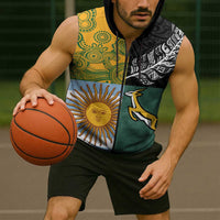 Personalised Rugby 2025 Championship Sleeveless Zip Hoodie Combination of Southern Hemisphere Countries - Wonder Print Shop
