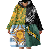 Personalised Rugby 2025 Championship Wearable Blanket Hoodie Combination of Southern Hemisphere Countries - Wonder Print Shop