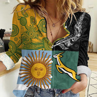 Personalised Rugby 2025 Championship Women Casual Shirt Combination of Southern Hemisphere Countries - Wonder Print Shop