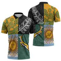 Personalised Rugby 2025 Championship Zipper Polo Shirt Combination of Southern Hemisphere Countries - Wonder Print Shop