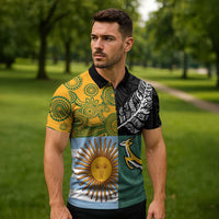 Personalised Rugby 2025 Championship Zipper Polo Shirt Combination of Southern Hemisphere Countries - Wonder Print Shop