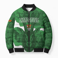 Custom Zimbabwe Rugby 2026 Bomber Puffer Jacket Go Sables Sporty Grunge Style