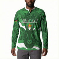 Custom Zimbabwe Rugby 2026 Button Sweatshirt Go Sables Sporty Grunge Style