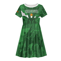 Custom Zimbabwe Rugby 2026 Kid Short Sleeve Dress Go Sables Sporty Grunge Style