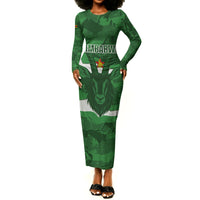 Custom Zimbabwe Rugby 2026 Long Sleeve Bodycon Dress Go Sables Sporty Grunge Style
