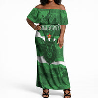 Custom Zimbabwe Rugby 2026 Off Shoulder Maxi Dress Go Sables Sporty Grunge Style