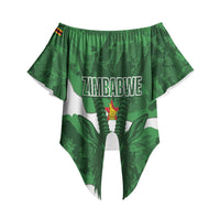 Custom Zimbabwe Rugby 2026 Off Shoulder Wrap Waist Top Go Sables Sporty Grunge Style