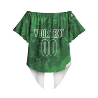 Custom Zimbabwe Rugby 2026 Off Shoulder Wrap Waist Top Go Sables Sporty Grunge Style
