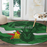 Custom Zimbabwe Rugby 2026 Round Carpet Go Sables Sporty Grunge Style