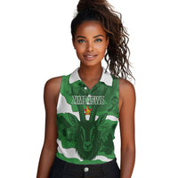 Custom Zimbabwe Rugby 2026 Women Sleeveless Polo Shirt Go Sables Sporty Grunge Style