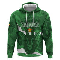 Custom Zimbabwe Rugby 2026 Zip Hoodie Go Sables Sporty Grunge Style