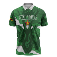 Custom Zimbabwe Rugby 2026 Zipper Polo Shirt Go Sables Sporty Grunge Style