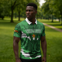 Custom Zimbabwe Rugby 2026 Zipper Polo Shirt Go Sables Sporty Grunge Style