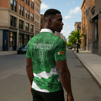 Custom Zimbabwe Rugby 2026 Zipper Polo Shirt Go Sables Sporty Grunge Style