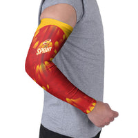 Custom Spain Rugby 2026 Arm Sleeves Vamos Los Leones Red Version