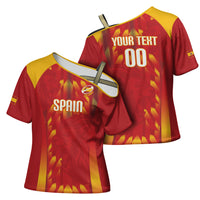 Custom Spain Rugby 2026 Cross Shoulder Shirt Vamos Los Leones Red Version