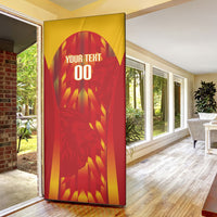 Custom Spain Rugby 2026 Door Cover Vamos Los Leones Red Version