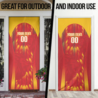 Custom Spain Rugby 2026 Door Cover Vamos Los Leones Red Version