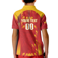 Custom Spain Rugby 2026 Kid Polo Shirt Vamos Los Leones Red Version
