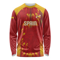 Custom Spain Rugby 2026 Long Sleeve Shirt Vamos Los Leones Red Version