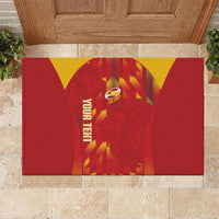 Custom Spain Rugby 2026 Rubber Doormat Vamos Los Leones Red Version