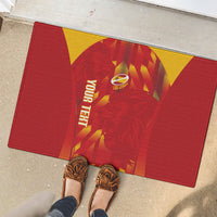 Custom Spain Rugby 2026 Rubber Doormat Vamos Los Leones Red Version