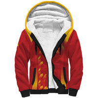 Custom Spain Rugby 2026 Sherpa Hoodie Vamos Los Leones Red Version