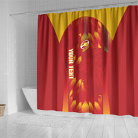Custom Spain Rugby 2026 Shower Curtain Vamos Los Leones Red Version