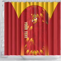 Custom Spain Rugby 2026 Shower Curtain Vamos Los Leones Red Version