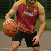 Custom Spain Rugby 2026 Sleeveless Hoodie Vamos Los Leones Red Version