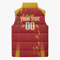 Custom Spain Rugby 2026 Sleeveless Puffer Jacket Vamos Los Leones Red Version