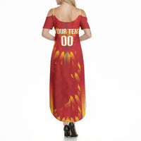 Custom Spain Rugby 2026 Summer Maxi Dress Vamos Los Leones Red Version