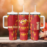 Custom Spain Rugby 2026 Tumbler With Handle Vamos Los Leones Red Version