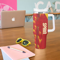 Custom Spain Rugby 2026 Tumbler With Handle Vamos Los Leones Red Version