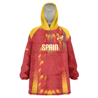 Custom Spain Rugby 2026 Wearable Blanket Hoodie Vamos Los Leones Red Version