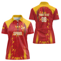 Custom Spain Rugby 2026 Women Polo Shirt Vamos Los Leones Red Version