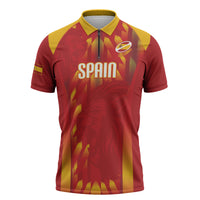 Custom Spain Rugby 2026 Zipper Polo Shirt Vamos Los Leones Red Version