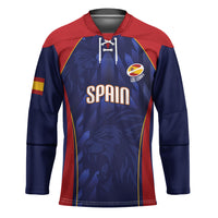 Custom Spain Rugby 2026 Hockey Jersey Vamos Los Leones Blue Version