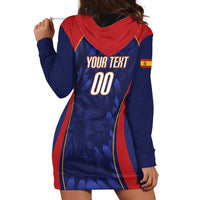 Custom Spain Rugby 2026 Hoodie Dress Vamos Los Leones Blue Version