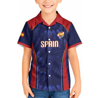 Custom Spain Rugby 2026 Kid Hawaiian Shirt Vamos Los Leones Blue Version