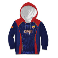 Custom Spain Rugby 2026 Kid Hoodie Vamos Los Leones Blue Version