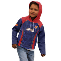 Custom Spain Rugby 2026 Kid Hoodie Vamos Los Leones Blue Version