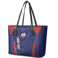 Custom Spain Rugby 2026 Leather Tote Bag Vamos Los Leones Blue Version